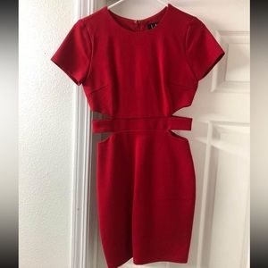 Lulu’s bodycon mini dress -red like new